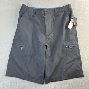 Y2K Quiksilver Eastside Baggy Cargo Shorts Men 31x12 Gray Loose Skater Surf NWT